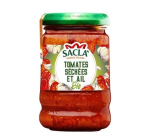 Sauce Tomates Séchées & Ail Bio 190g – Recette Saclà