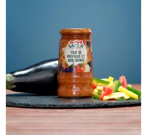 Sauce Trio de poivrons & aubergines 290gr - Recette Saclà