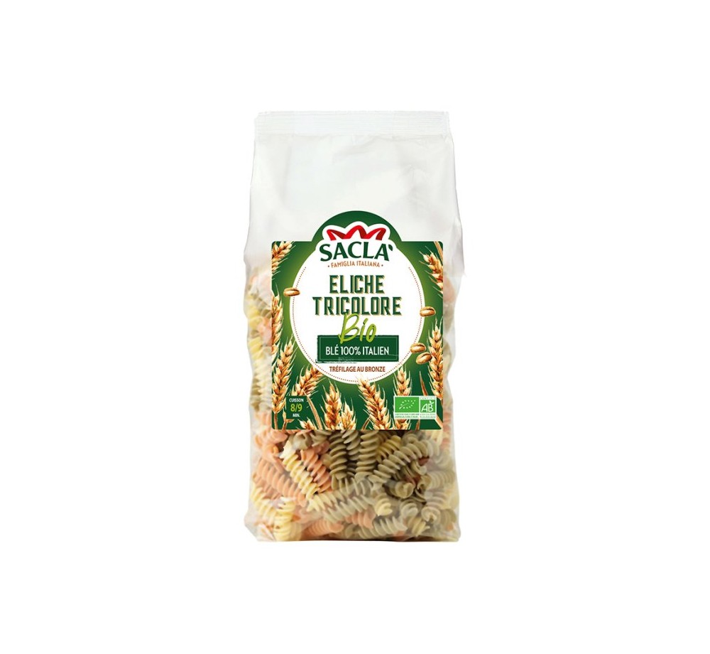 Pâtes Eliche Tricolore Bio Saclà 500 g – Pâte italiennes