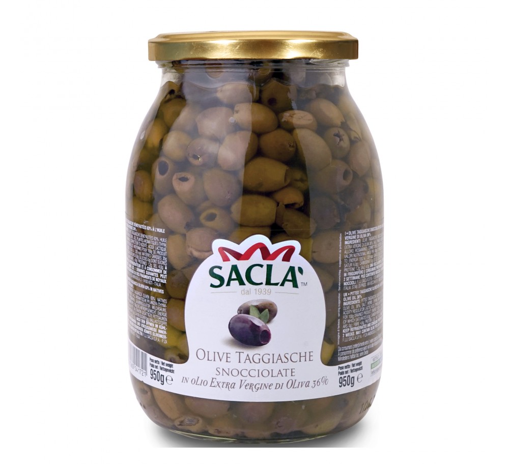 Olives Taggiasche Dénoyautées Saclà 950 g – Format Pro