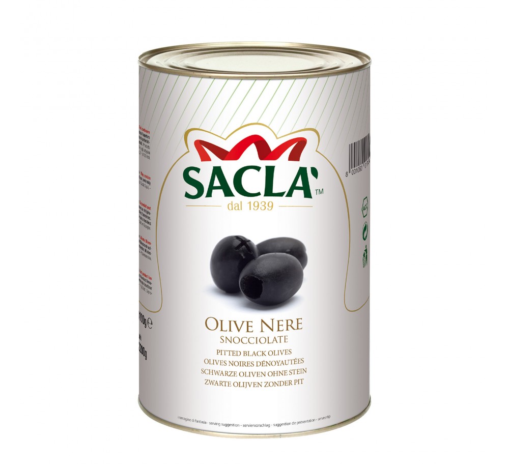 Olives Noires Dénoyautées Saclà 5 kg – Format Pro