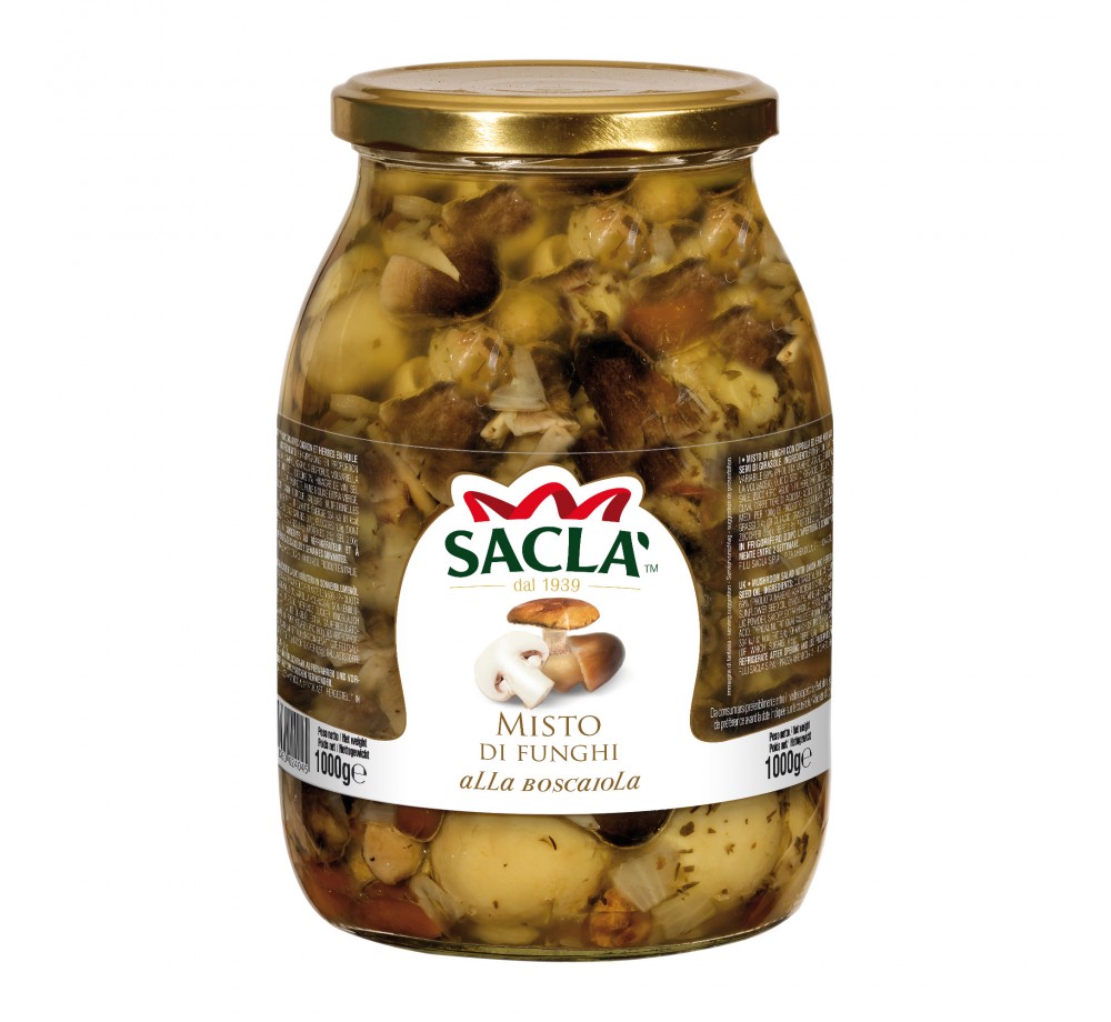 Mélange de champignons à l’huile de tournesol 1kg – Format pro Saclà