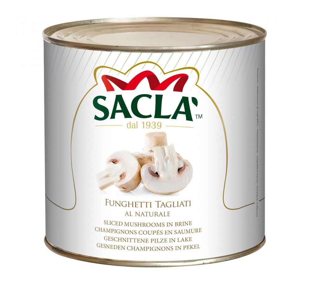Champignons tranchés au naturel Saclà 2,5 kg - format pro