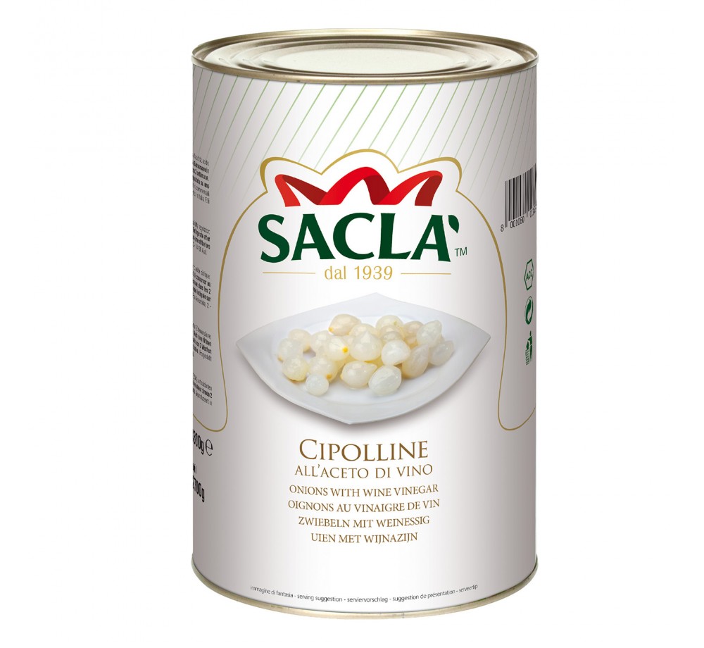 Petits oignons au vinaigre de vin Saclà 4,3 kg - format pro