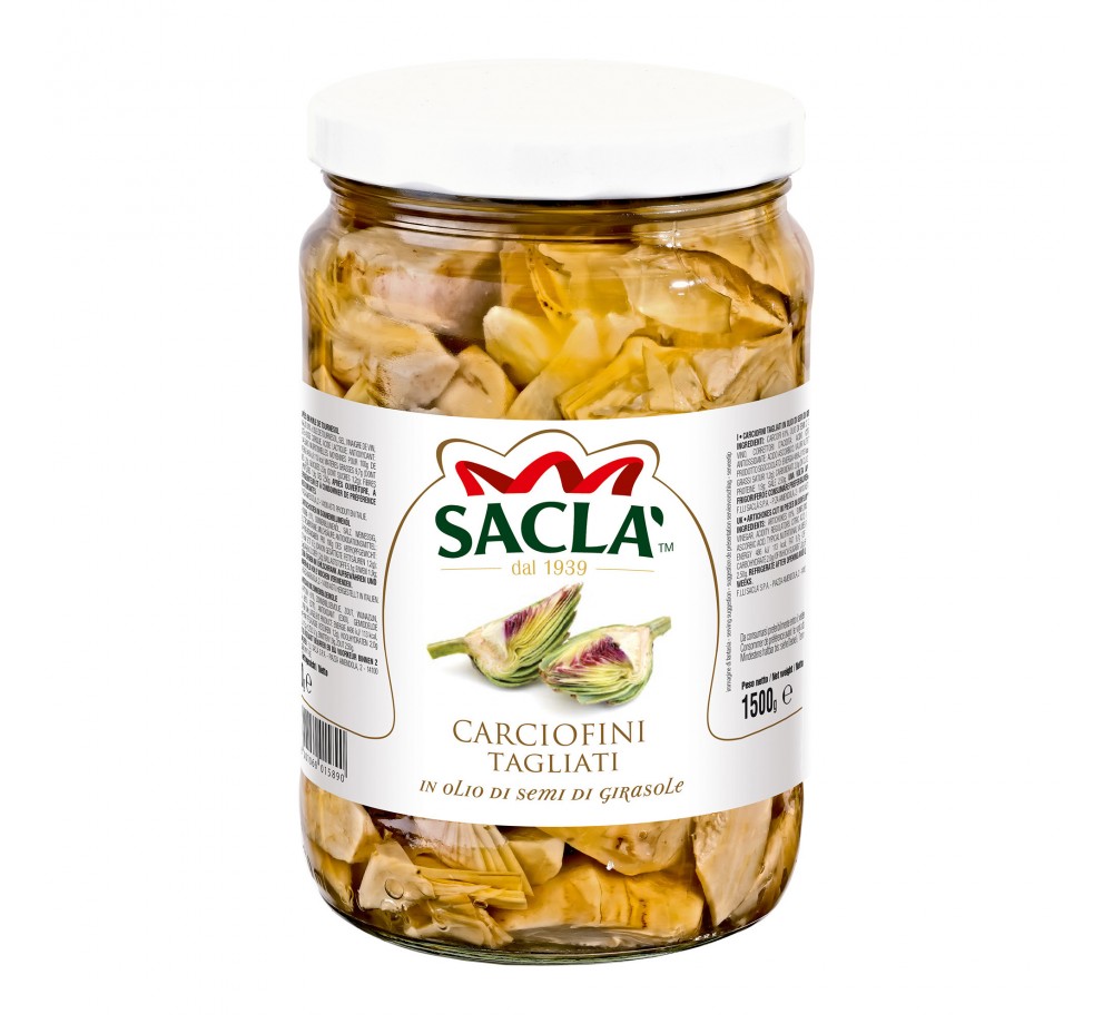 Quartiers d'artichauts à l'huile de tournesol Saclà 1,5 kg - format pro