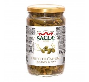 Caprons au Vinaigre de Vin Saclà 650g – Condiment italien croquant et raffiné
