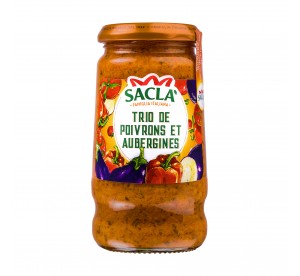 Sauce Trio de poivrons & aubergines 290gr - Recette Saclà