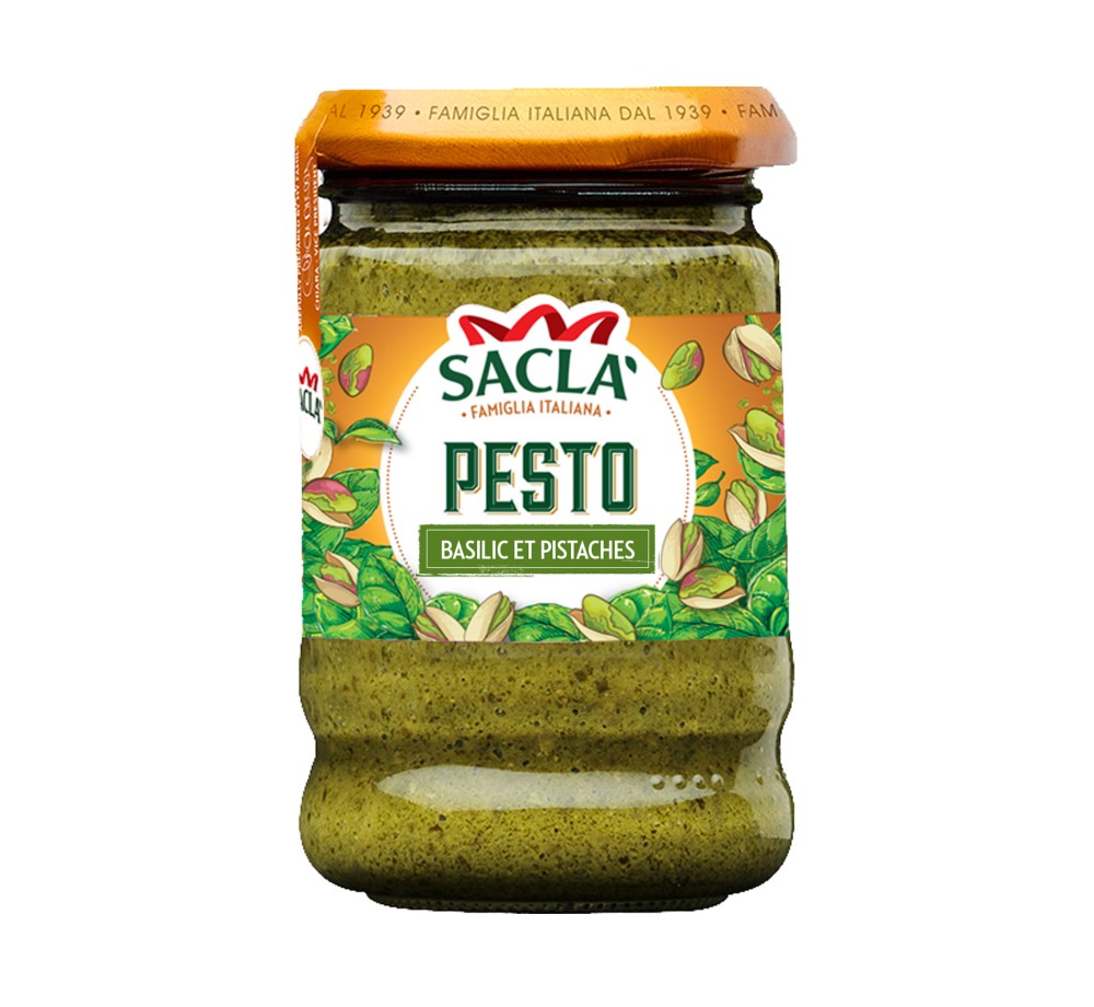 Pesto Basilic & Pistaches Saclà 190g – Recette crémeuse et originale