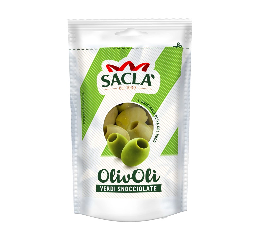 Olives vertes dénoyautées 185 g – Prêtes à l’emploi | Saclà