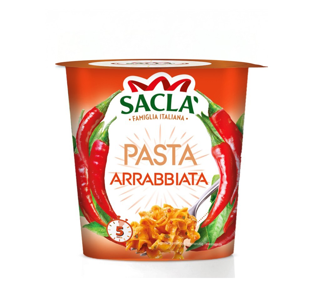 Pasta Pot Arrabbiata 80 g – Pâtes prêtes en 5 minutes | Saclà