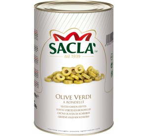 Olives vertes en rondelles au naturel 4,1 kg | Saclà – Format professionnel