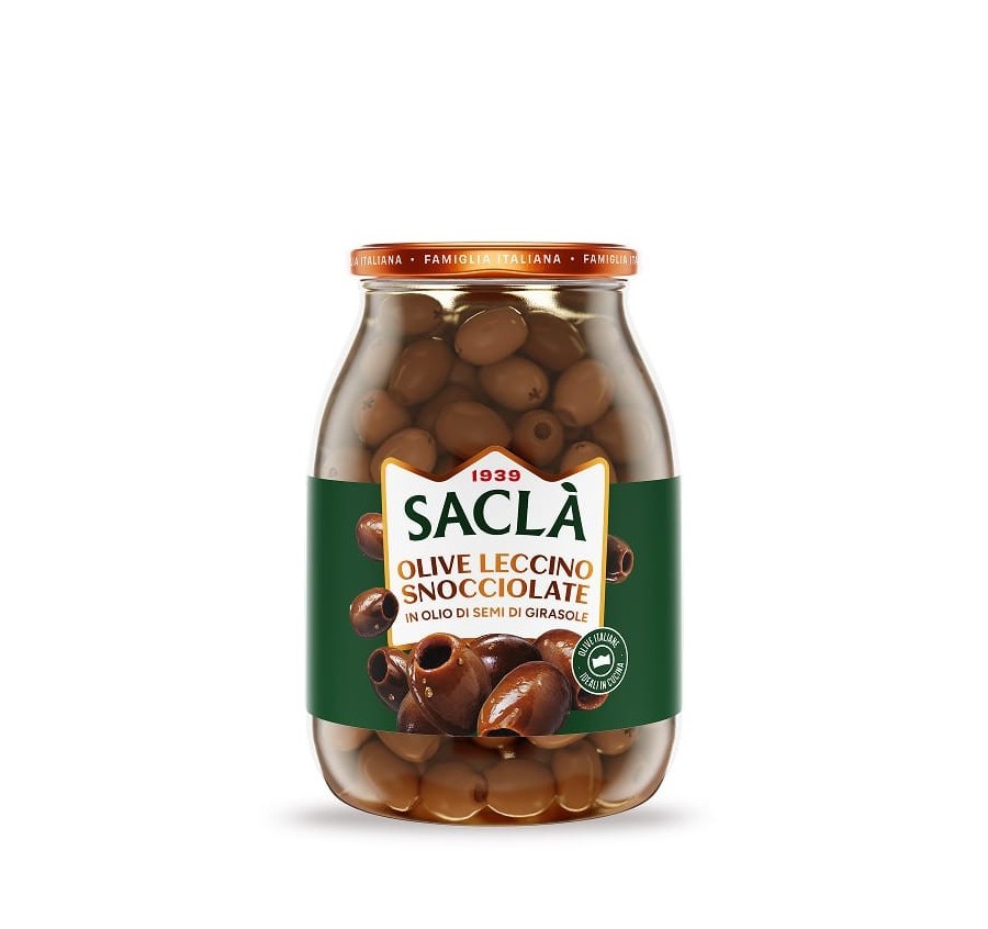 Olives Leccino dénoyautées à l'huile de tournesol 950gr