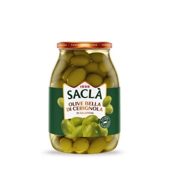 Olives vertes Belle de Cerignole au naturel 1kg – Saclà