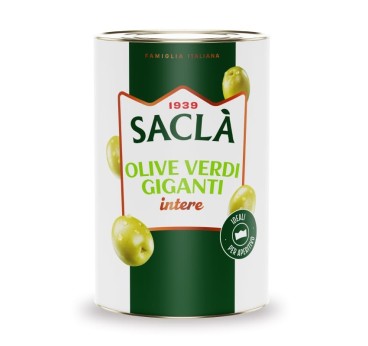 Olives vertes entières au naturel 4,25 kg – Format pro Saclà